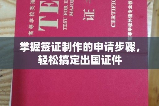 麻江掌握签证制作的申请步骤，轻松搞定出国证件
